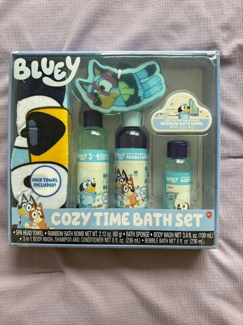 Bluey Cozy Time Kids Bath Set - Blue & Yellow